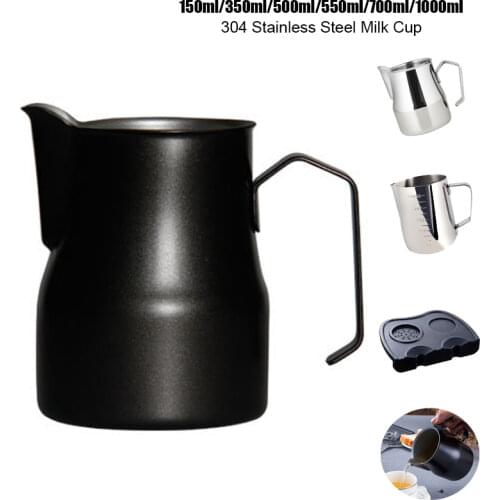 350/550ml Espresso Coffee Pull Flower Milk Mugs Cup Pots Handle Stainless Steel Coffee Garland Cup Latte Jug
