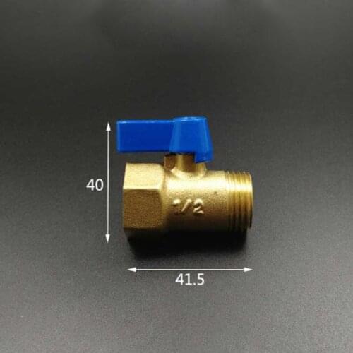 Female to MaLe Brass Ball Valve DN15 1/2" BSP Temperature 0-60C Pressure 8Bar Port Size 8.8mm Blue Handle