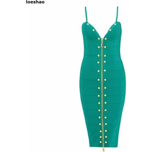 Fashion summer women bandage dresses green black brown strap evening club party bodycon dress sequined sexy dresses vestido