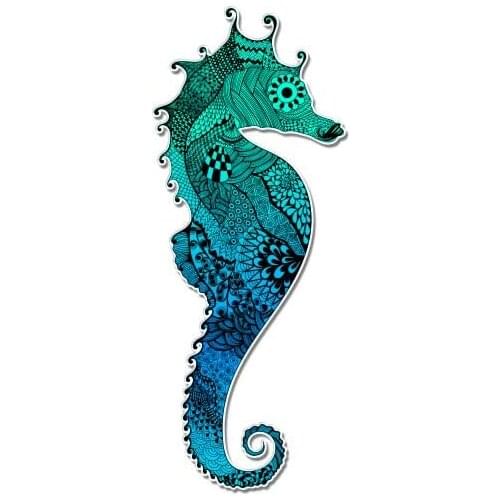 Seahorse Colorful Aquamarine - Vinyl Sticker Waterproof Decal