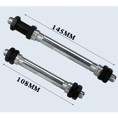 Bicycle Wheel Hub Axle Front Rear Steel Hollow Spindle Shaft Vintage M10 x 145mm 108mm 3/8" For Fixie BMX MTB E BIKE Road Skewer