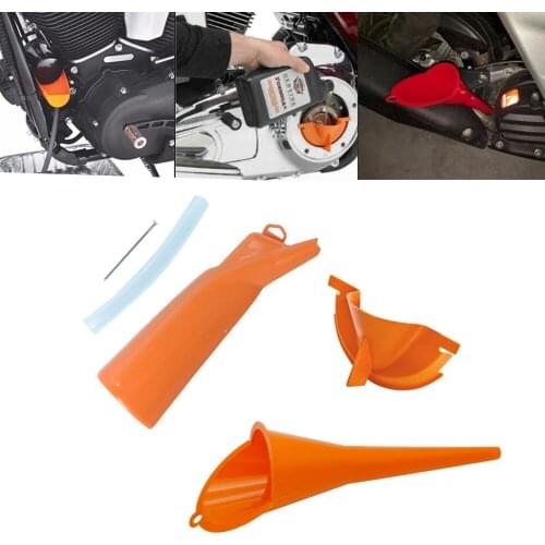 Motorcycle Orange Drip-Free Oil Filter Funnel Primary Case Oil Fill Funnel For Sportster Softail Dyna Touring Models Moto