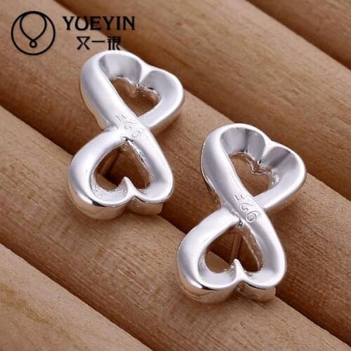 Wholesale Retail women silver plated stud earrings wedding party jewelry Elegance Ohrringe for wife