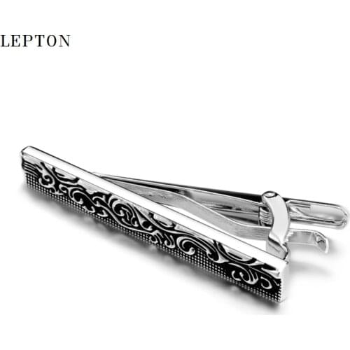 Hot Vintage Tie Clips For Mens Lepton Baroque Metal Retro Tie Clip Highlights Its Texture For Wedding Business Drop Ship