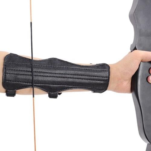 Durable Adult Target Archery PU Leather Adjustable Professional Arm Guard Protective Tool Archery