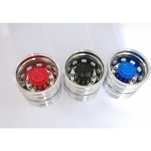 Rc Truck Aluminum Double Tires Rear Wheels / Rims For 1/14 Rc Tamiya Tractor Trialer Trucks Scania R620 Benz 3363 MAN Volvo-FH16
