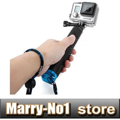 Blue Camera Retractable 19-49cm Selfie Handheld Monopod POV Pole For GoPro Hero4/3+/3/SJ 4000/SJ 5000 Free shipping