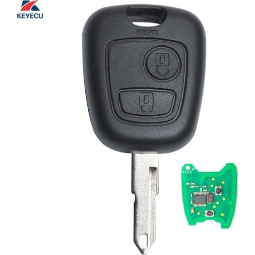 KEYECU KYDZ Replacement Remote Key Fob 2 Button 433MHz ID46 for Peugeot 206 + Uncut Blade
