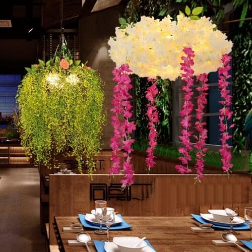Green plants, flowers, chandeliers, Internet cafes, restaurants, cafes, restaurants, decorative LED plant lights