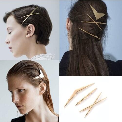 2019 Hot Sale Women Girls Elegant geometric Alloy Hair Clips Barrettes Hairpins Female Hair Styling Accessories F004