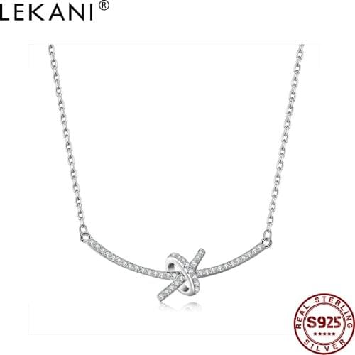 LEKANI S925 Sterling Silver Exquisite Necklace Women Cubic Zircon Pendant Necklaces Ladies Party Jewelry New Arrival Recommend