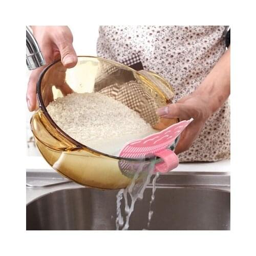 1PC Durable Clean Smile Face Shape Rice Wash Sieve Beans Peas Cleaning Gadget Kitchen Clips Tools Cheap