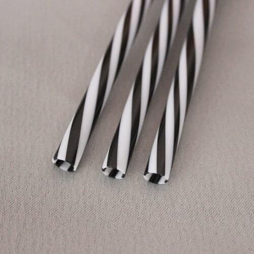 100 Pc/Lot Reusable Biodegradable Distored Color Beverage Hard Plastic Stripe drinking Straws With 1 Free Straw Brush BA17006