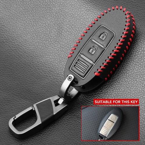 3 Button Leather Car Key Case For Nissan Qashqai Pulsar March 370Z Micra Juke Note Tiida NV200 Leaf Cube Remote Fob Cover