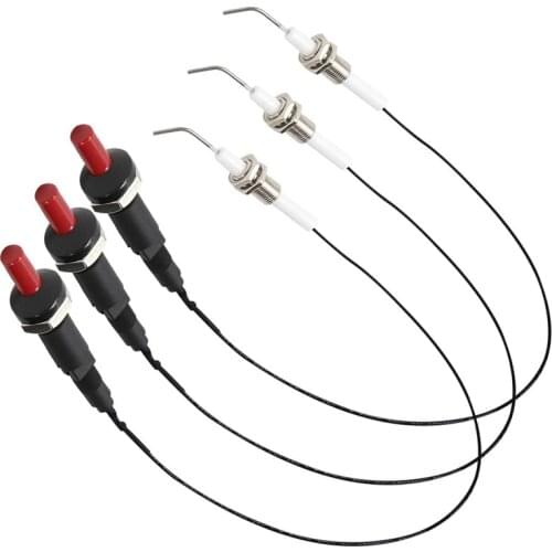 3PCS Universal Ceramic Electrode Ignition Spark Plug Wire Electronic Device for Grill and Fireplace Gas Stove Heater