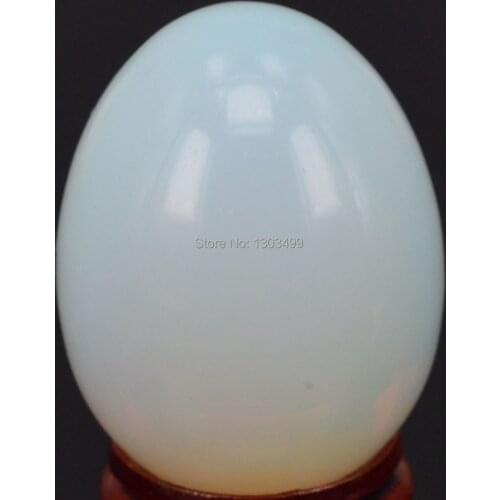 36x48MM Opalite Sphere Egg Healing Reiki Crafts Stone Massage Finger Exercise