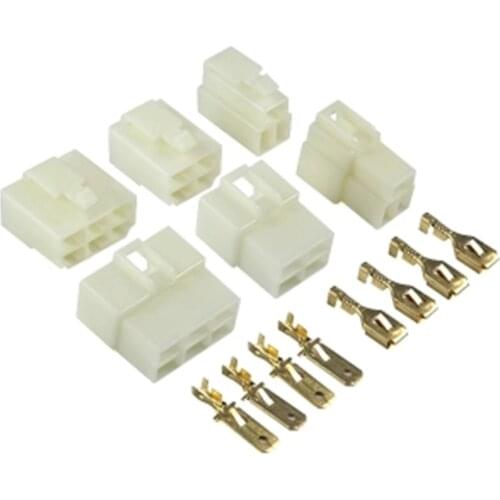 5set 6.3mm 1P 2P 3P 4P 6P 8P 9P pin/way Crimp Terminal Connector Kits Male Female socket plug for Motorcycle Car