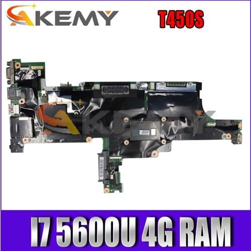 Akemy AIMT1 NM-A301 For Lenovo Thinkpad T450S Laptop Motherboard CPU I7 5600U 4G RAM 100% Test Work FRU0HT758 00HT756 00HT757