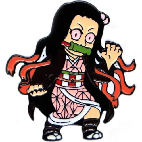 Demon Slayer Kamado Nezuko Badge for Man and Women Lapel Hat/bag Enamel Pins Denim Jacket Oil Drop Brooches S256