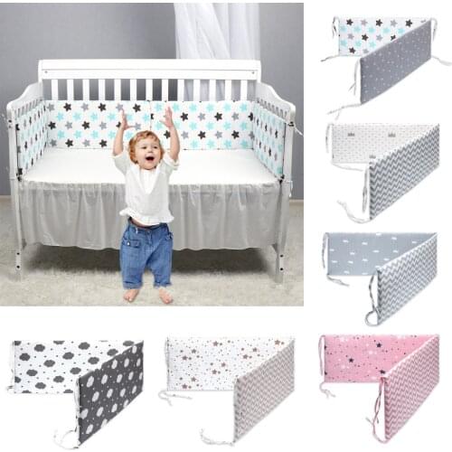 Newborn Baby Print Bed Bumper 0-18 Month Crib Around Cushion Cot Protector Pillows Room Decoration Polyester Safe To Use For Bed