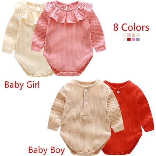 Baby Bodysuit Newborn Clothes Spring Fall Long Sleeve Ropa Bebes Jumpsuit Girl Outfit Stripped Solid Baby Boy Clothes