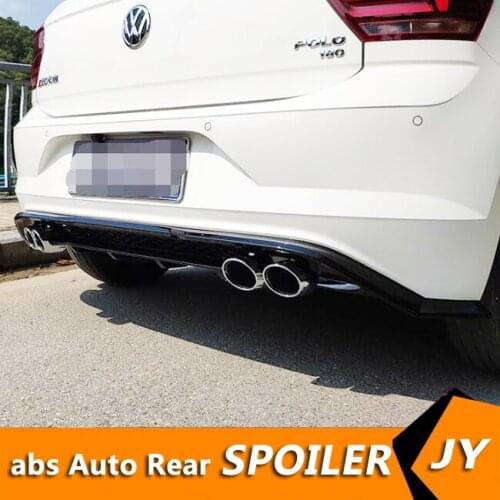 For Polo Body kit spoiler 2019-2020 For Volkswagen Polo ABS Rear lip rear spoiler front Bumper Diffuser Bumpers Protector