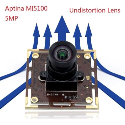 ELP 5MP Aptina OTG UVC usb web camera with zero distortion lens Color Camera Module pcb for POS equipment