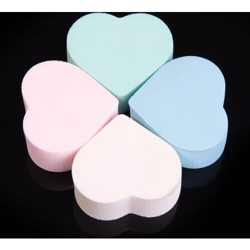 Wholesale Natural heart shape powder puff Foundation Makeup Cosmetic dry & wet BB Cream Beauty Tools 8000pcs/lot free shipping