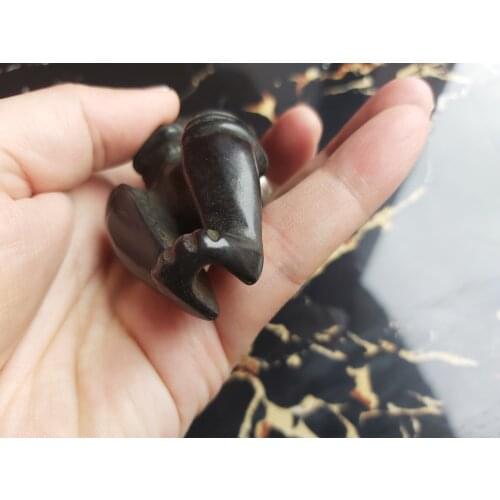 Hongshan Culture Meteorite pendant fossil have magnet mystery Devil status collection wired alien Three-Star Mound Tibetan antiq