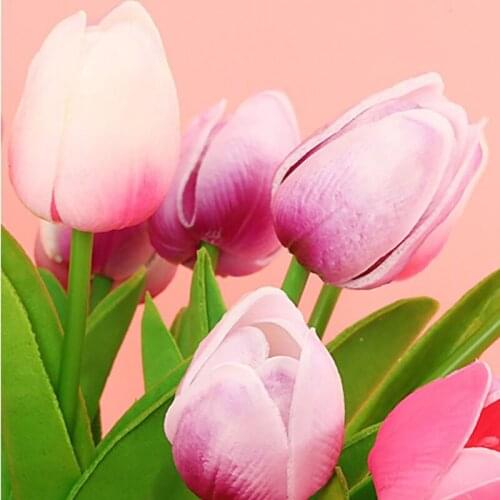 Beautiful Tulip Artificial Flower Real Touch Artificial Bouquet Fake Flower For Wedding Decoration Flowers Home Garden Decor