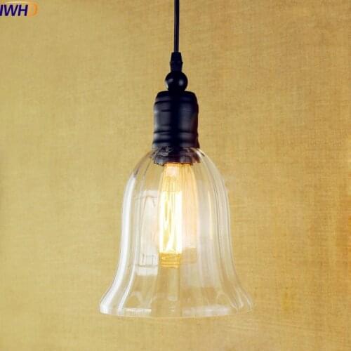 IWHD Glass Style Loft Industrial Lighting Fixtures Lampe Vintage Lamp Edison LED Pendant Lighs Lamparas Hanging Lamp
