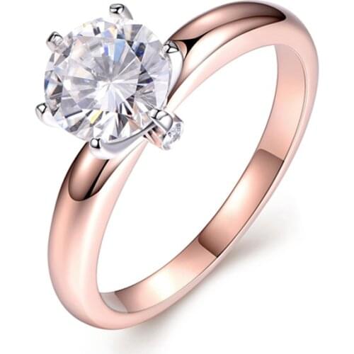 5 Carat Lab Grown Moissanite Diamond Solitaire Wedding Engagement Ring Solid 14K Rose White Gold