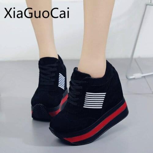 Platform Womens Casual Flat Shoes Comfortable Fashion Ladies Sneakers Black Spring and Autumn Women Wedges Flat Shoes
