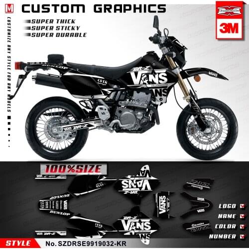 KUNGFU GRAPHICS Dirt Bike Decals MX Stickers for DRZ400SM DRZ 400 Enduro 1999 to 2019 KLX 400R 2002 to 2004