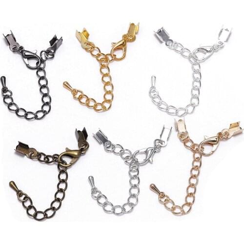 Metal Tail Chain plus Water Drop Lobster Buckle DIY Jewelry Small Jewelry Accessories Leather Rope Square Clip Extension Chain