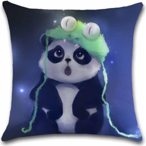 Cute Panada baby pattern white Cushion Cover decorative sweet Home sofa seat friend chair kids girl bedroom gift pillowcase