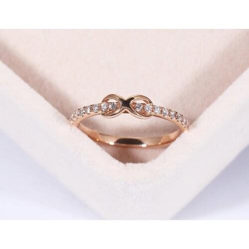 Mini Simple Infinity Sign Ring Charm Women Silver Color Ring Elegant Bride Wedding Engagement Courtship Birthday Party Jewelry