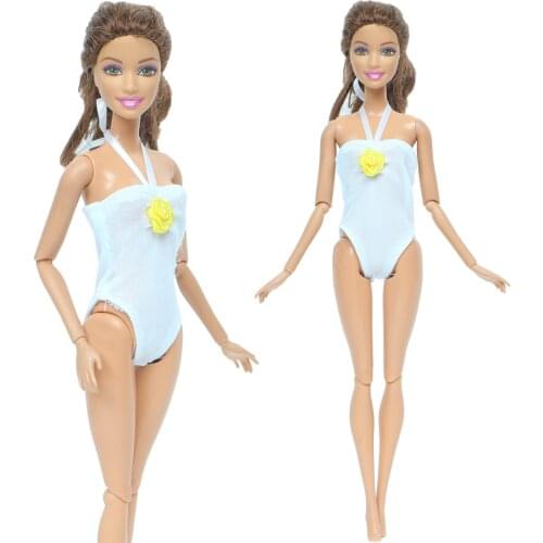 Fashion Swimsuit Summer Beach White Bikini Swimming Pool Outfit Bathing Swimwear Clothes for Barbie Doll Accessories Dollhouse