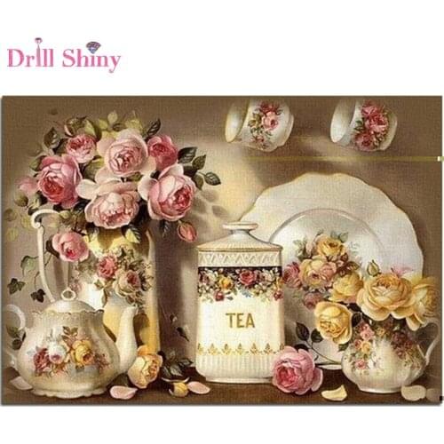 Kitchen Flower Diamond Painting 3d Diy Diamond Embroidery Kits for Square Full Drill Rhinestone Mosaic Needlework Dcoration