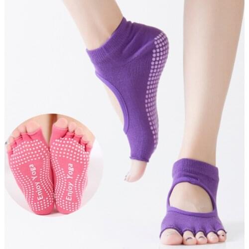 1Pair Yoga Socks Anti Slip Lady Gym Fitness Sports Pilates Sock Professional Slippers Dance Protector