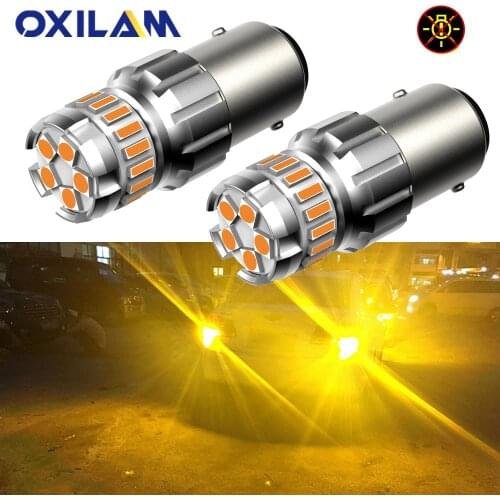 OXILAM 2pcs LED 1157 BAY15D P21/5W Canbus LED Car Brake Stop Lights Bulbs Error Free No Hyper Flash Amber Yellow White 12V 24V