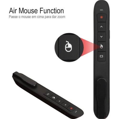 1pc Rechargeable RF 2.4GHz Wireless Presenter with Air Mouse PowerPoint Presentation Remote Control PPT Presentation Laser Pen