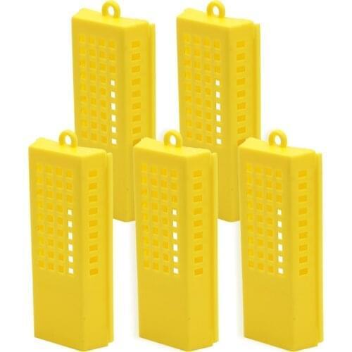 50PCS Beekeeping Transport Cages Plastic King Prisoner Bees Queen Post Room Cage Queen Bee Cage Yellow White Apiculture Tools