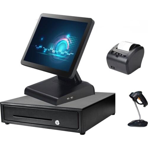 Whole set Pos system 15 inch touch screen all in one pos terminal for restaurant