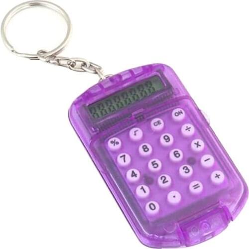 Good Sale Hard Plastic Casing 8 Digits Electronic Mini Calculator Keychain Random Color