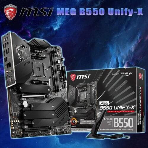 Socket AM4 MSI MEG B550 UNIFY-X Motherboard AMD B550 DDR4 PCI-E 4.0 M.2 USB3.1 64GB R9 Desktop AMD B550 Placa-Mãe AM4 ATX New