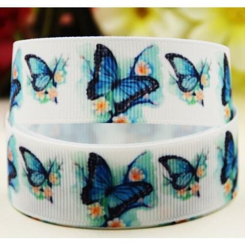 22mm 25mm 38mm 75mm Butterfly Cartoon printed Grosgrain Ribbon party decoration 10 Yards X-03813