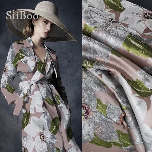 Luxury big flower metallic jacquard brocade fabric for dress coat jacquard tissue tela tecido stoffen yarn SP5698 FREE SHIPPING