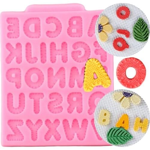 Knitting Letter Resin ​Silicone Mold Cake Border Chocolate Gumpast Molds Polymer Clay Candy Moulds Fondant Cake Decorating Tools