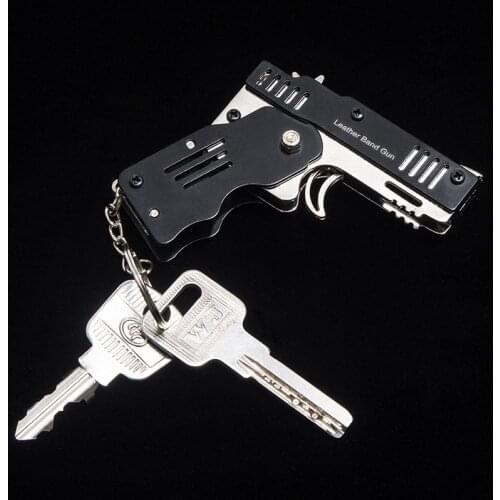 Folding Outdoor tools Can Hold The Key Chain Of Launch rubber band Folding Toy